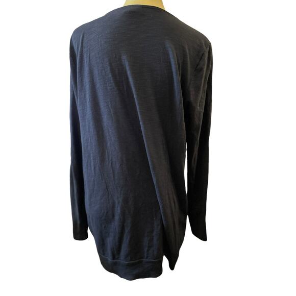 J.Jill Blue Stretch Cotton Blend Long Sleeve Top with Pockets, Size Medium - Picture 5 of 7